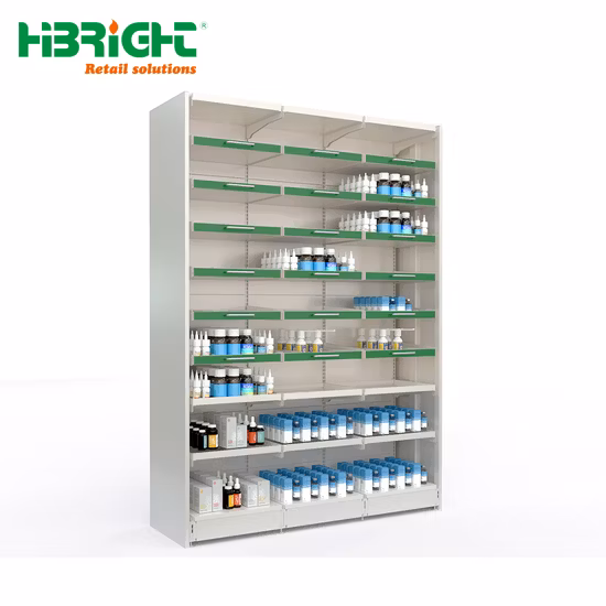 High Quality Customized Pharmacy Store Shelving Display Rack Medical Shelf for Sale