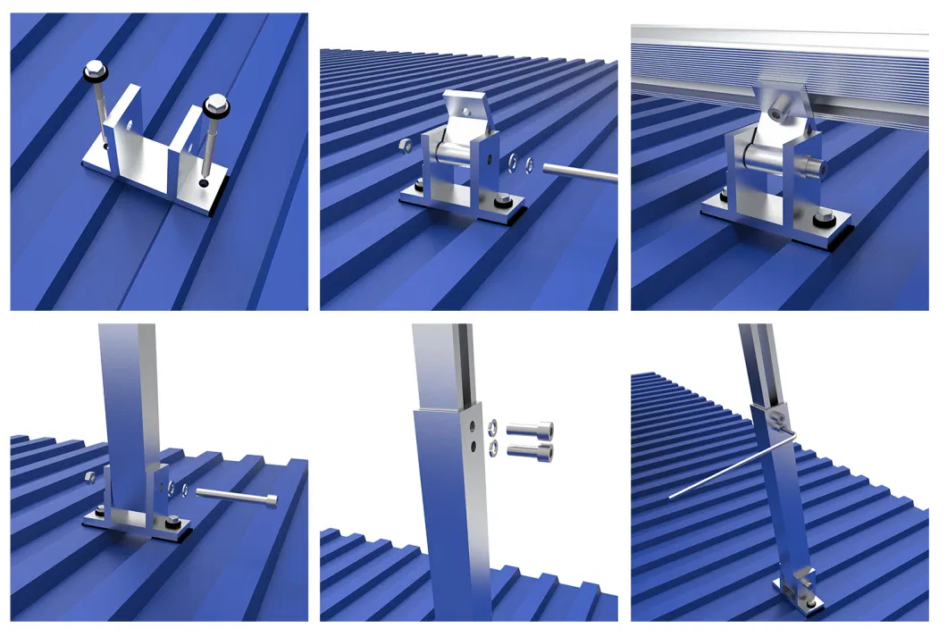 Adjustable Front and Rear Leg Mount Flat Roof Rack System PV Solar Brackets