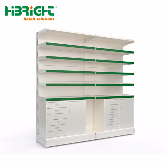 High Quality Customized Pharmacy Store Shelving Display Rack Medical Shelf for Sale